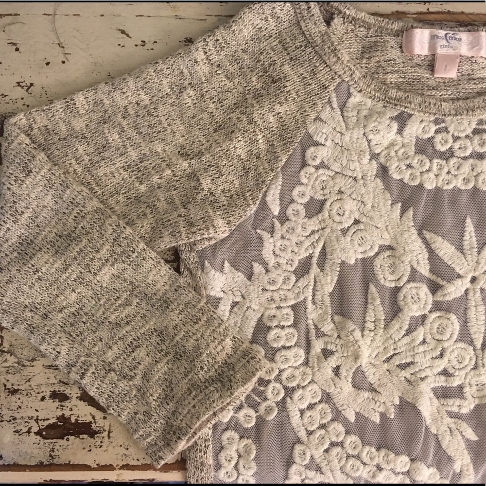 Sweet little girls delicate knit sweater